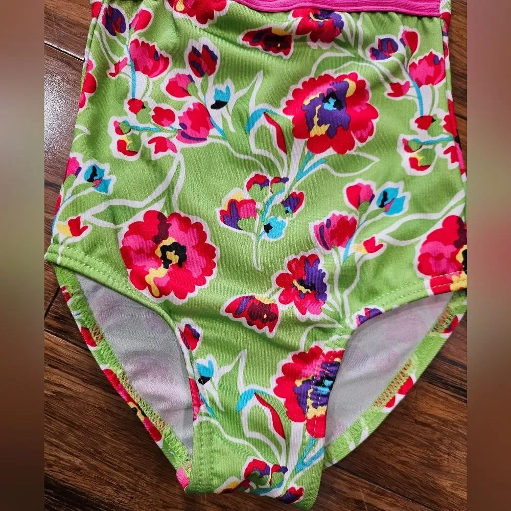 Penelope Mack, LTD Baby One Piece Floral Halter Tie Neck Swimsuit Size 12M - Picture 4 of 8